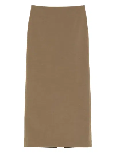 Nanushka Dart-stitching Maxi Skirt In Brown
