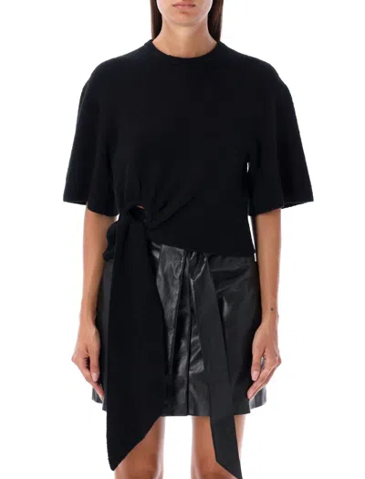 Nanushka Davita Asymmetric Terrycloth Top In Black