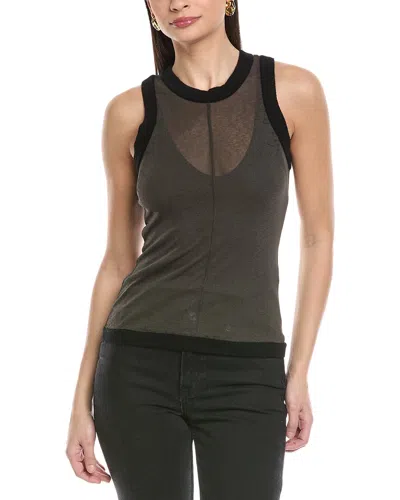 Nanushka Denalie Wool-trim Tank Top In Green