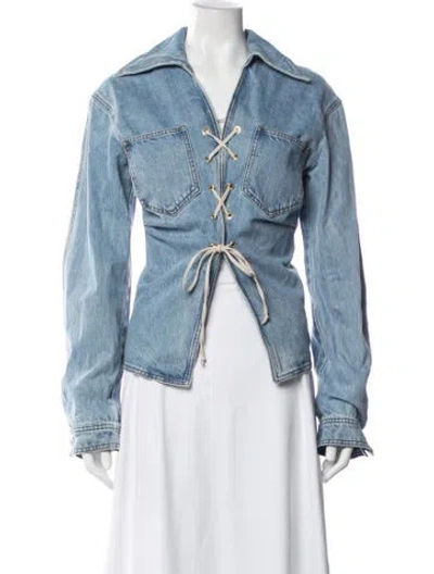 Pre-owned Nanushka Denim Jacket In Blue