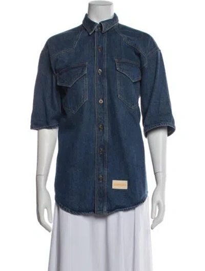 Pre-owned Nanushka Denim Jacket In Blue