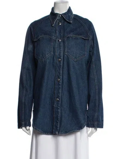 Pre-owned Nanushka Denim Jacket In Blue