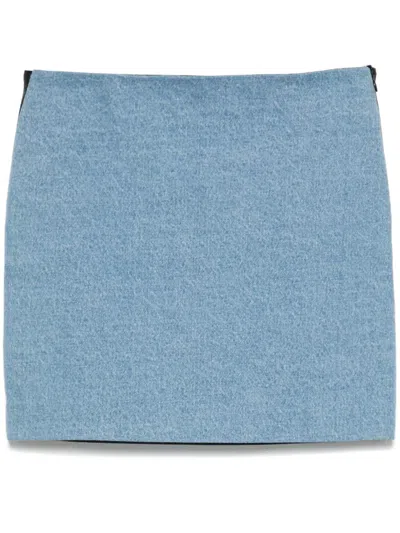Nanushka Denim Mini Skirt In Blue