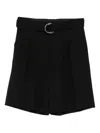 Nanushka Derulo Pleat-detail Belted Shorts In Black