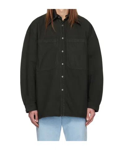 Nanushka Detachable-collar Denim Jacket In Black