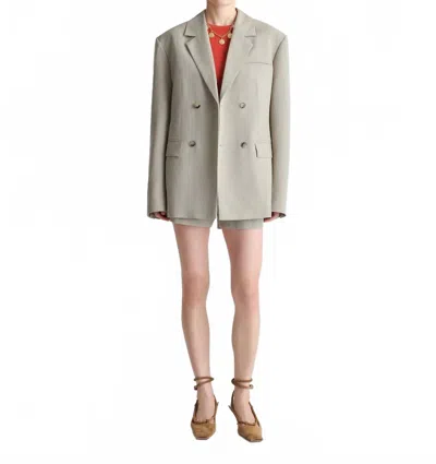 Nanushka Diante Boxy Blazer In Sand Grey In Multi