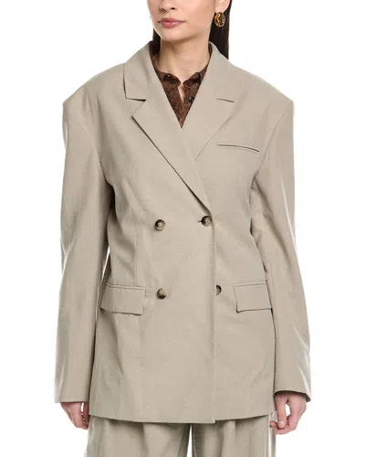 Nanushka Diante Silk-blend Blazer In Gray