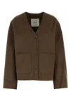 Nanushka Chocolate Wool Blend Oversize Dodie Cardigan