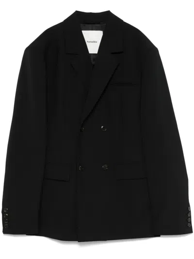 Nanushka Double-breasted Blazer In Black