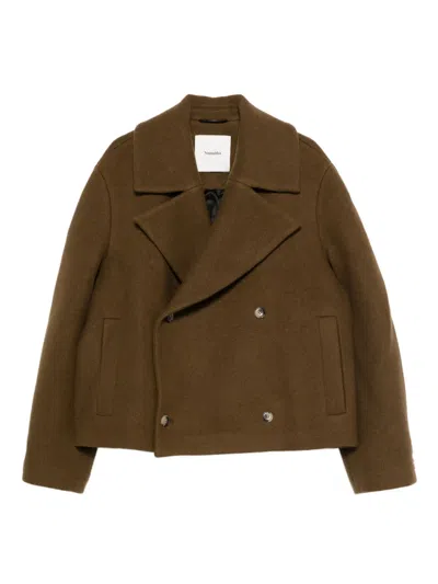 Nanushka Double-breasted Jacket In Brown