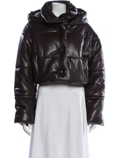 Pre-owned Nanushka Down Jacket In Brown