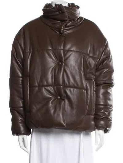 Pre-owned Nanushka Down Jacket In Brown