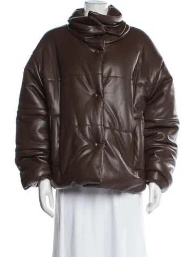 Pre-owned Nanushka Down Jacket In Brown
