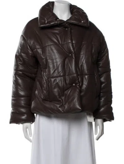 Pre-owned Nanushka Down Jacket In Brown