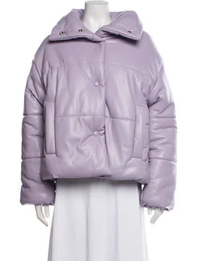 Pre-owned Nanushka Down Jacket In Purple