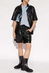 Nanushka Black Doxxi Vegan Leather Shorts In Black