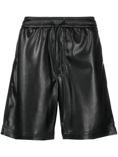 Nanushka Doxxi Vegan Leather Bermuda Shorts In Black
