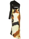 Nanushka Draped-detail Open-back Midi Dress In Brown