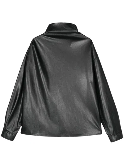 Nanushka Draped-detail Top In Black