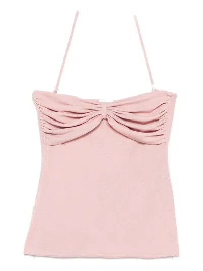 Nanushka Draped-detail Top In Pink