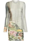 Nanushka Leid Printed Mesh Jersey Mini Dress In Multi