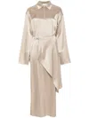 Nanushka Colter Draped Satin Maxi Dress In Neutrals