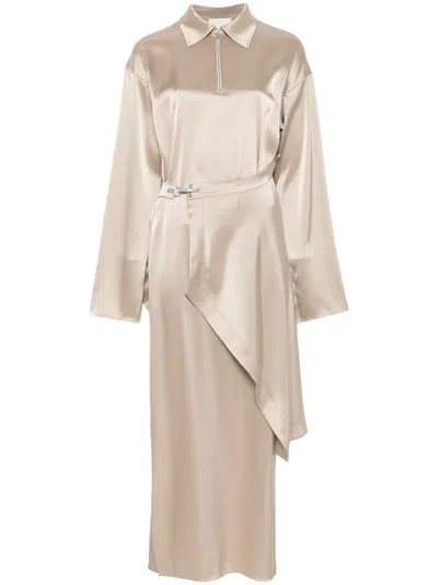 NANUSHKA DRAPED MIDI DRESS