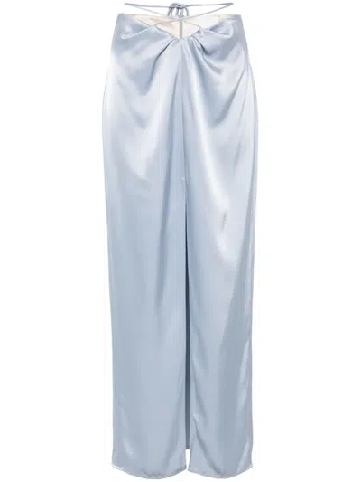 Nanushka Draped Midi Skirt In Blue
