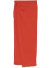 Nanushka Draped Midi Skirt In Orange