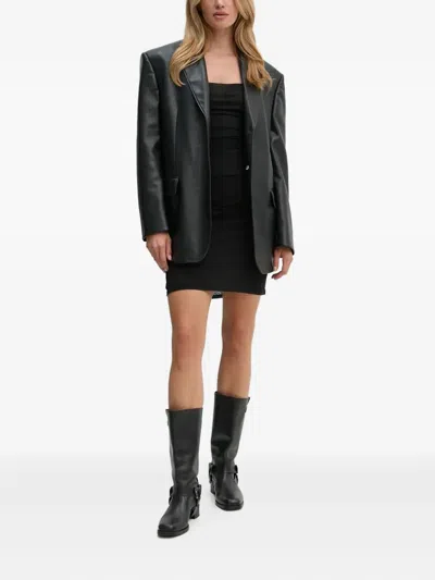 Nanushka Draped Mini Dress In Black