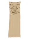 Nanushka Draped-panel Maxi Skirt In Brown