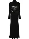 Nanushka Draped-panel Roll-neck Maxi Dress In Black