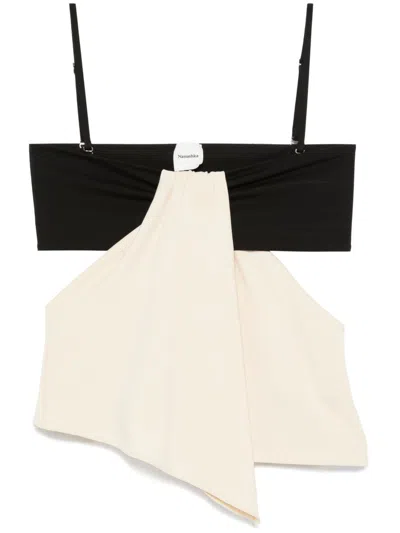 Nanushka Draped Top In Black