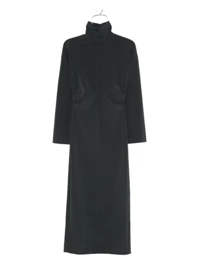 Nanushka Draped Turtleneck Maxi Dress In Black