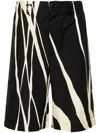 Nanushka Drawstring Cotton-belnd Bermuda Shorts In Black