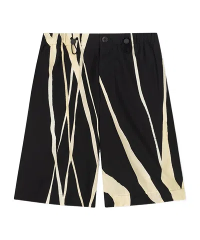 Nanushka Drawstring Cotton-belnd Bermuda Shorts In Black