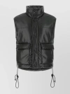 Nanushka Drawstring Hem Sleeveless Jacket In Black