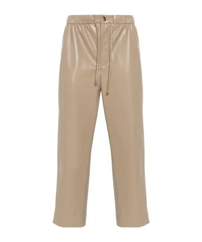Nanushka Drawstring Straight-leg Trousers In Brown