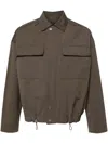 Nanushka Drawstring Twill Shirt Jacket In Brown