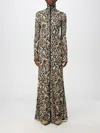 Nanushka Blaize Leopard Turtleneck Maxi Dress In Braun