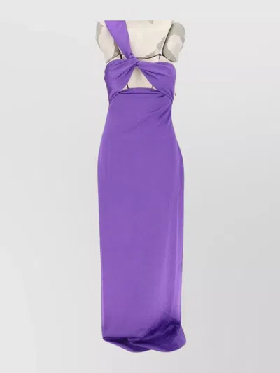 Nanushka Dress Strappy Back Slit Cut-outs In Purple