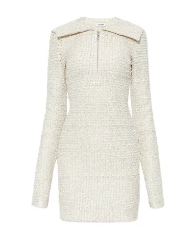 Nanushka Dribbled Ribbon Minidress In White