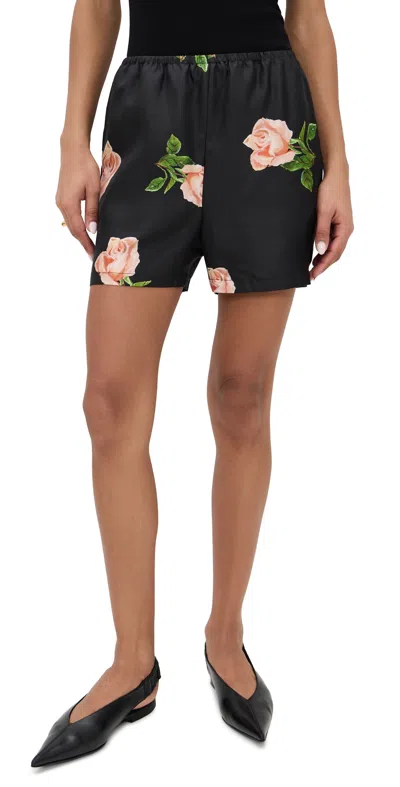 NANUSHKA DYLLA BOTTOMS OFF BLACK/ROSES
