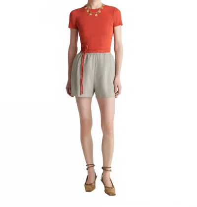 Nanushka Dylla Relaxed Fit Shorts In Sand Grey In Orange