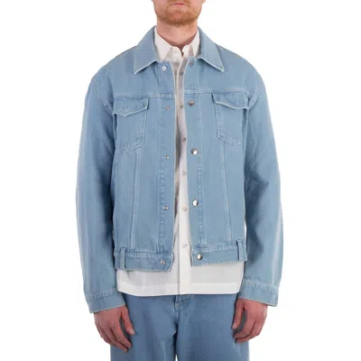 Nanushka Eco Light Wash Boyce Denim Jacket In Blue