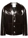 Nanushka Edee Collarless Jacket In Brown