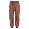 Nanushka Elastic Waist Pants In Brown Polyester In Brown