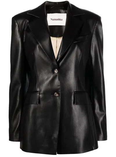 Nanushka Elegant Tailored Jacket With Sophisticated Design And Premium Material In Black
