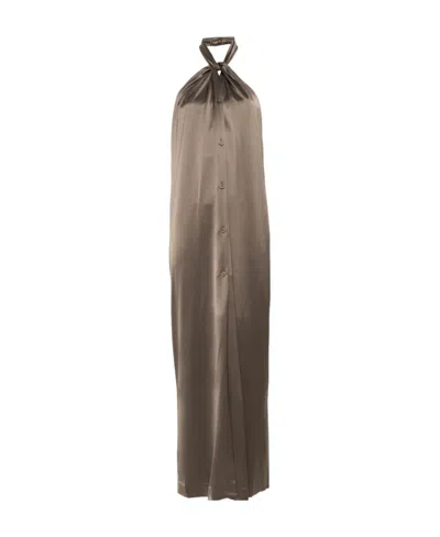Nanushka Elima Satin Dress In Brown