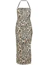 Nanushka Eliz Leopard-print Midi Dress In Neutrals